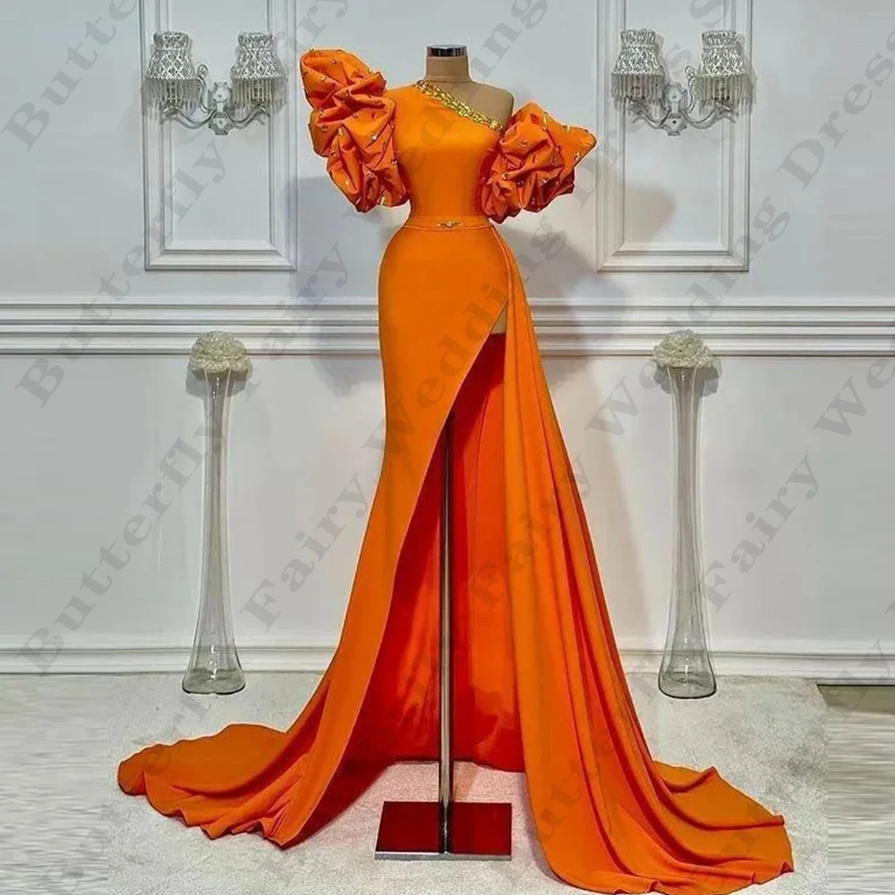 Elegant Princess Style Evening Dresses For Women Simple Off Shoulder Fluffy Sleeves With High Slit Fashion Mopping Prom Gowns
Elegant Princess Style Evening Dresses For Women Simple Off Shoulder Fluffy Sleeves With High Slit Fashion Mopping Prom Gowns