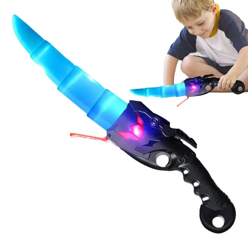 

New Light Up Swords Toy Halloween Dress-Up Toy Swords Multiple Sound And Light Effects Retractable Fake Swords Toy For Boys