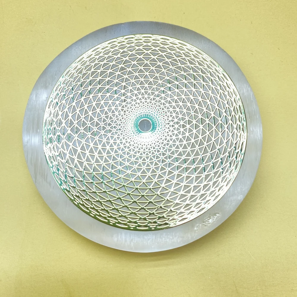 Natural Selenite Slice Slab White Gypsum 7 Chakras Flower of Life Charging Plate Yoga Meditation Fengshui Healing Crystal Gift Natural Selenite Slice Slab White Gypsum 7 Chakras Flower of Life Charging Plate Yoga Meditation Fengshui Healing Crystal Gift