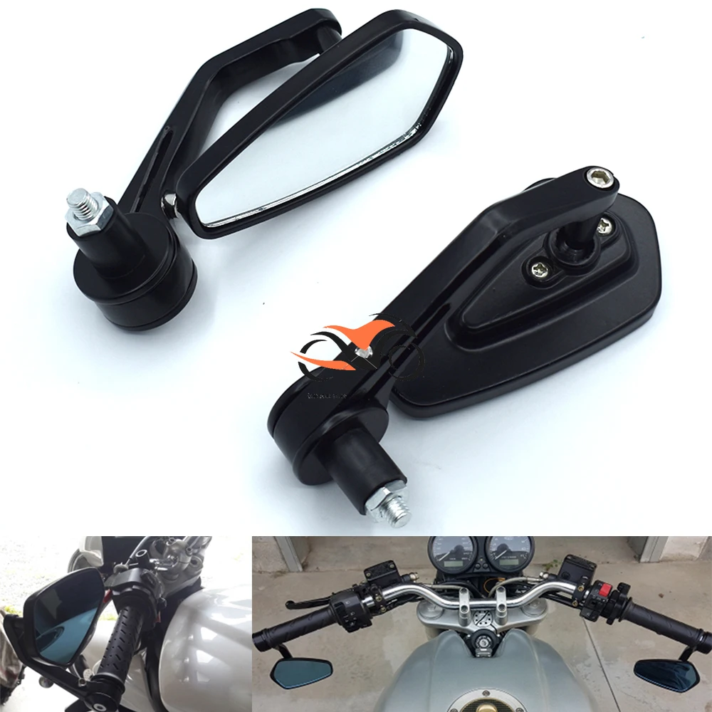 

Universal 7/8" 22mm Motorcycle Rearview Mirrors Handlebar End Mirrors for Ducati 848 1098/R Monster 695 696 796 821 1000 1100
