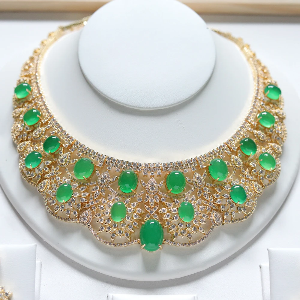 Luxury Green Necklace Sparkling Cubic Zircon 2pcs Vintage Jewelry Set for Women Wedding Golden Wedding Party Anniversary Gift 5 Mallzona S04f64ba9309c4e02b1231556eeb57cedh Luxury Green Necklace Sparkling Cubic Zircon 2pcs Vintage Jewelry Set for Women Wedding Golden Wedding Party Anniversary Gift Mallzona
