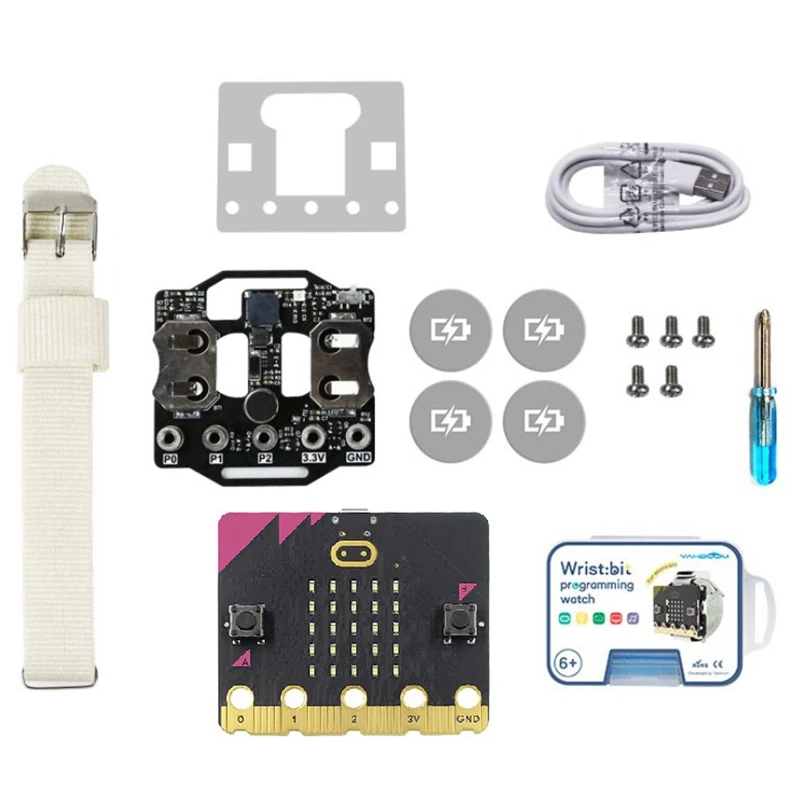 Wearable Watch Kit BBC Micro:Bit Compatible With Microbit V2 Board Speaker Microphone Touch DIY Programmming Learning
Wearable Watch Kit BBC Micro:Bit Compatible With Microbit V2 Board Speaker Microphone Touch DIY Programmming Learning
