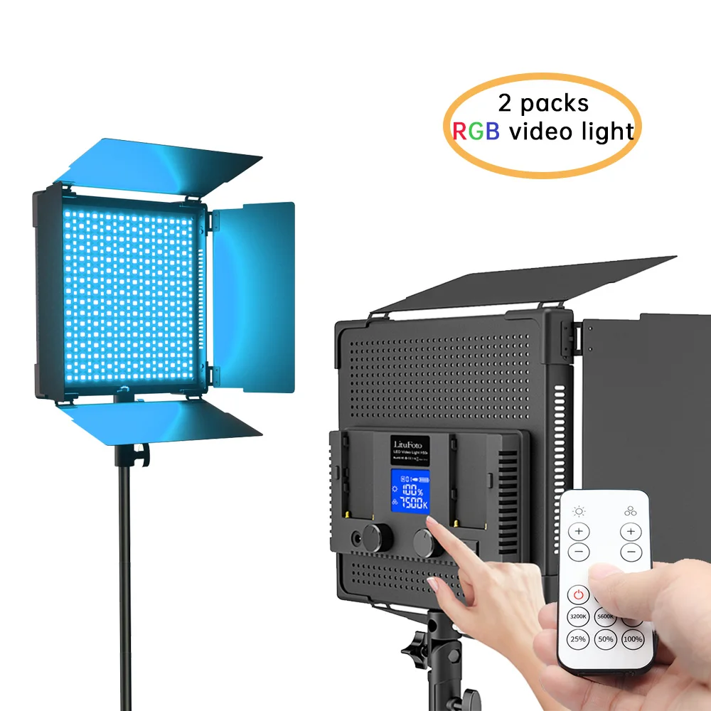 2 Packs 50W 2.4G RGB Film Light Dimmable 3200K-7500K CRI 96+ LED Video Light for Studio Camera Shooting YouTube lighting
2 Packs 50W 2.4G RGB Film Light Dimmable 3200K-7500K CRI 96+ LED Video Light for Studio Camera Shooting YouTube lighting