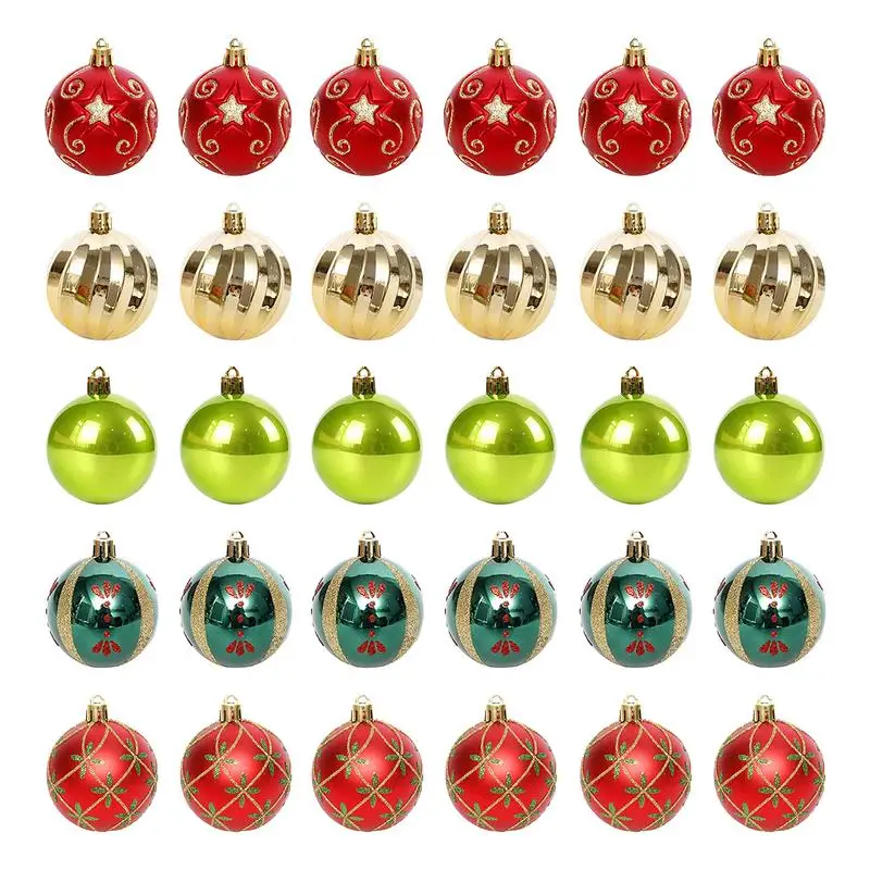 

Christmas Ball Set Decorative Ball Set Holiday Ornament Seasonal Balls Set Christmas Tree Ornaments Home Decor Party Supplies