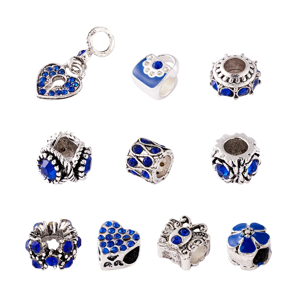 10pcs Alloy Glass Crystal Rhinestone European Beads Charm Beads Mixed Shapes for Jewelry Making DIY Bracelet Necklace
10pcs Alloy Glass Crystal Rhinestone European Beads Charm Beads Mixed Shapes for Jewelry Making DIY Bracelet Necklace