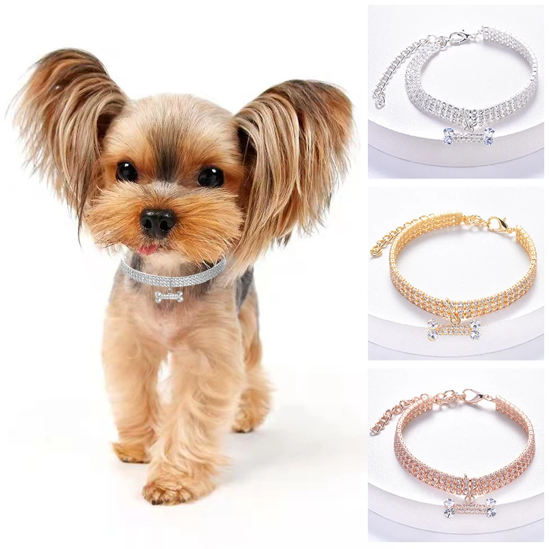 Alloy Chain Medium Dog Collar Accessories Zircon Bone Pendant French Bulldog Collar for Cats Silver Gold Necklace Cute Pet Items
Alloy Chain Medium Dog Collar Accessories Zircon Bone Pendant French Bulldog Collar for Cats Silver Gold Necklace Cute Pet Items