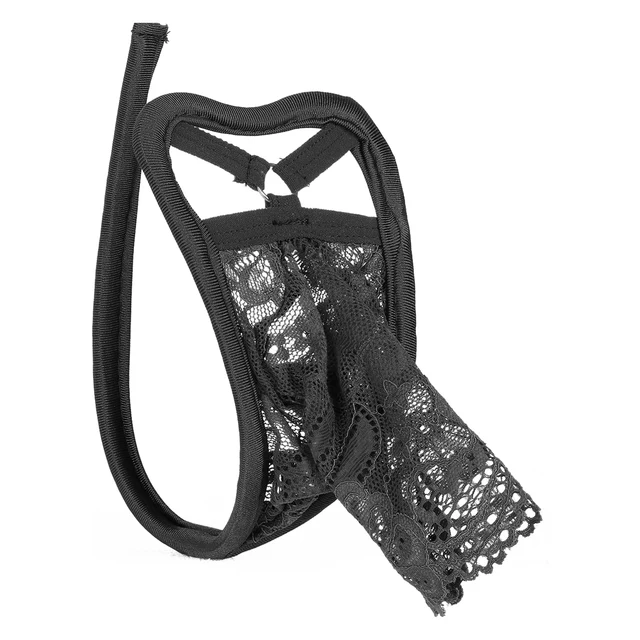 Lingerie en dentelle évidée pour hommes, string en C, sous-vêtements Sissy Crossdress, tongs sexy en forme de C 7.0, poudres bombées 1