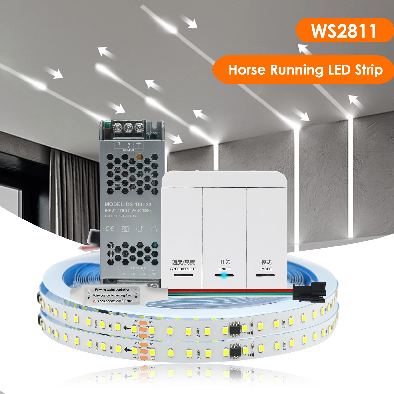 Беспроводная лампа-контроллер WS2811, 2835 светодиодов/м, 5/10 м
Беспроводная лампа-контроллер WS2811, 2835 светодиодов/м, 5/10 м