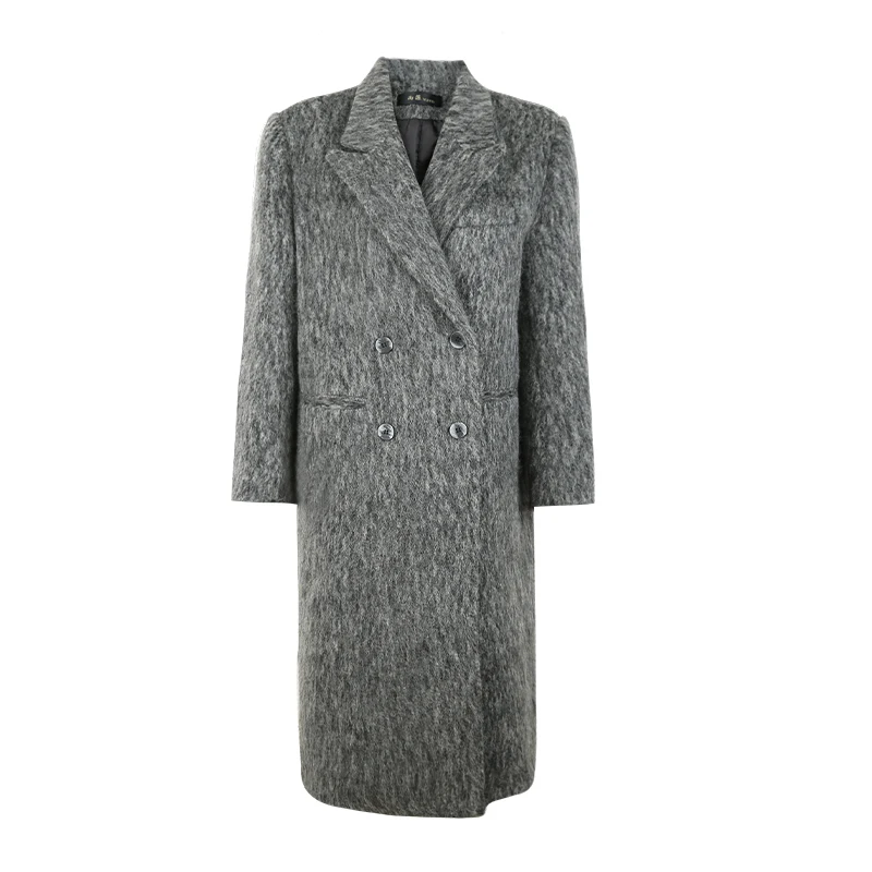 High Quality Vintage Grey Woolen-cloth Coat Autumn Winter New Women Mid-length Double-breasted Casual Warm Faux Woolen Outerwear
High Quality Vintage Grey Woolen-cloth Coat Autumn Winter New Women Mid-length Double-breasted Casual Warm Faux Woolen Outerwear