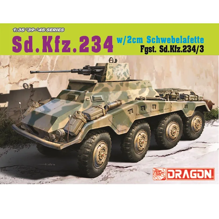 

Dragon 6969 1/35 Scale WWII German Sd.Kfz. 234/3 w/2cm Schwebelafette Plastic Model Kit