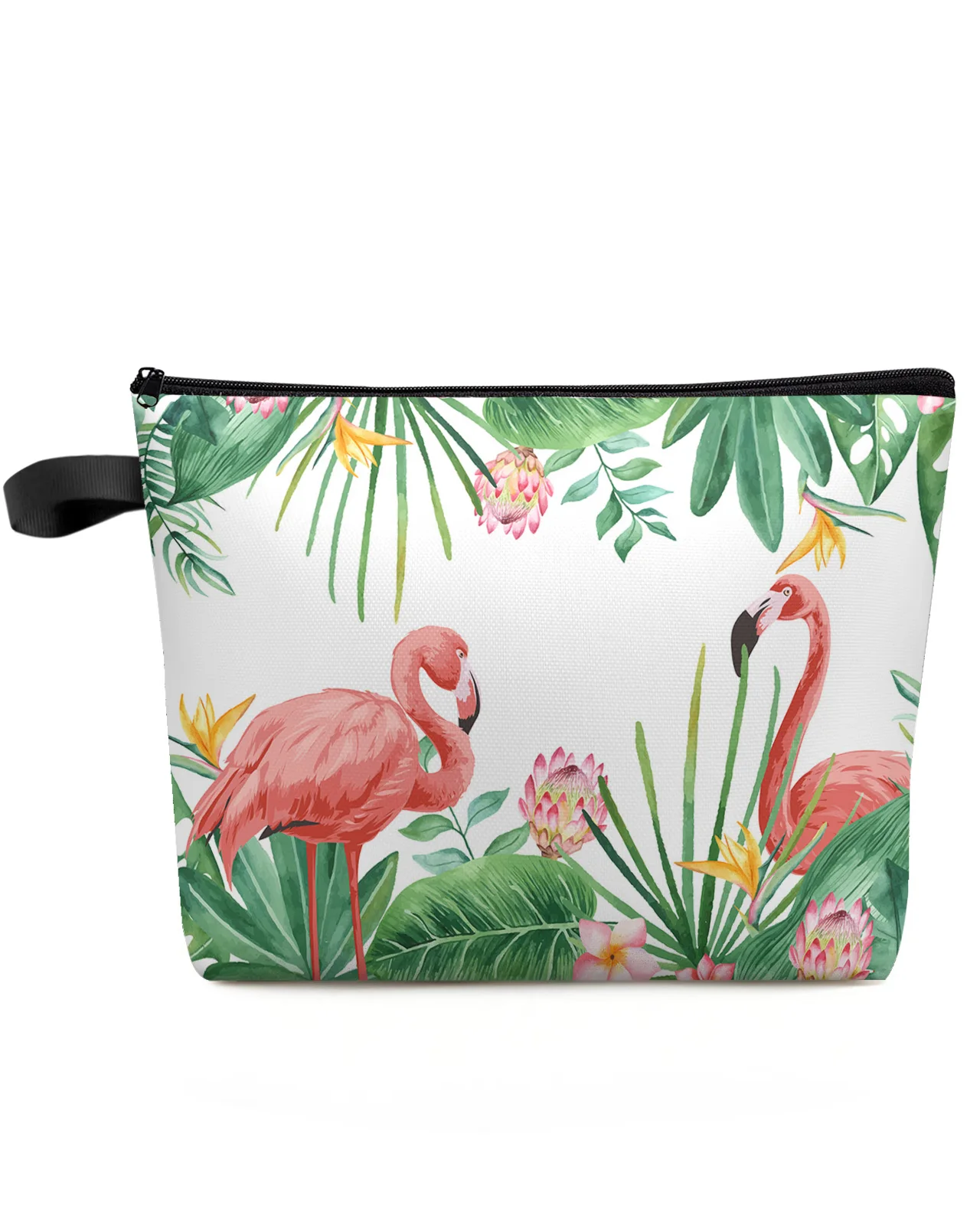 

Tropical Plants Flamingos Palm Leaves Makeup Bag Pouch Travel Essentials Women Cosmetic Bags Organizer Storage Pencil Case