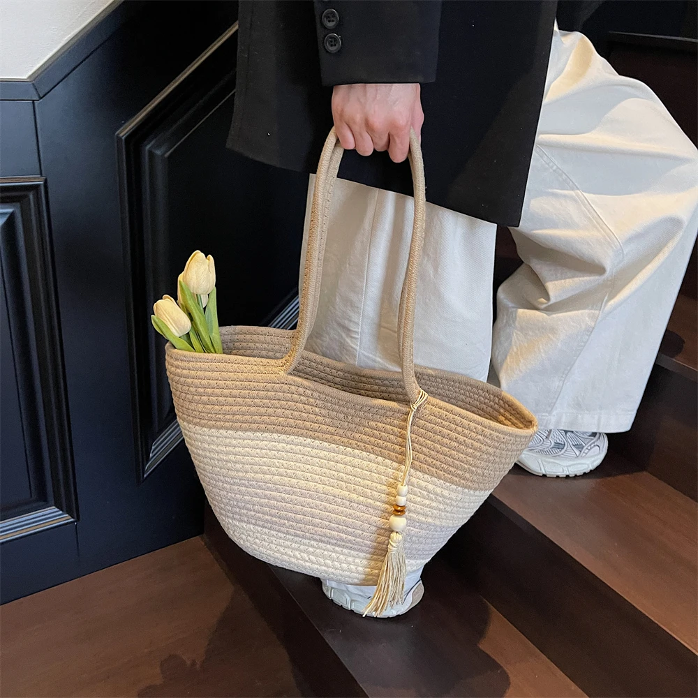 Striped Cotton Rope Tote with Tassel 9 S05031ae120854af89d30edca6949a065s