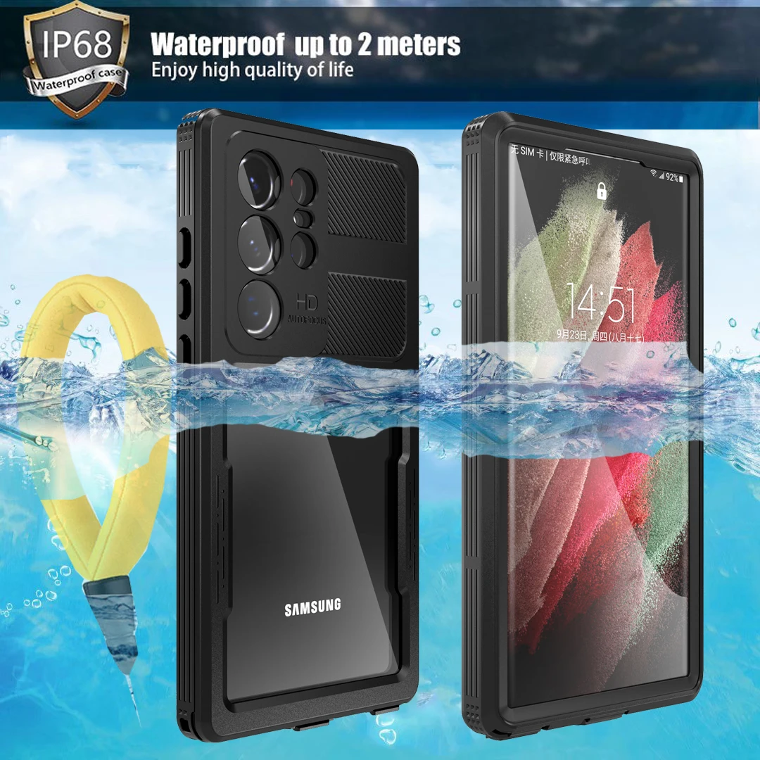 

IP68 Waterproof Case For Samsung Galaxy S24 S23 Ultra S22 S21 FE Note 20 S20 Plus A52 A12 A22 A53 Outdoor Swimming Phone Case