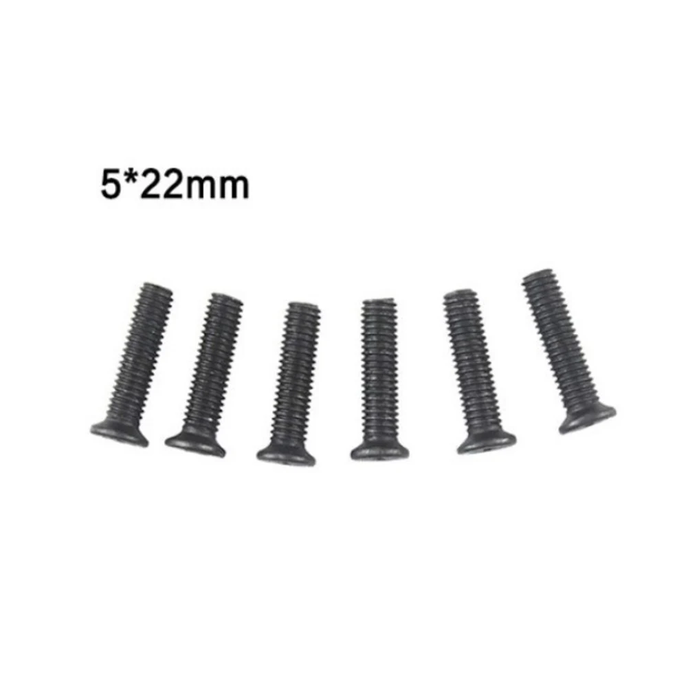 

6Pcs Fixing Screw M5 20mm M6 22mm Left Hand Thread For 1/2''UNF 3/8''UNF Drill Chuck Shank Adapter Flat Countersunk Screw