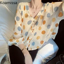 Koamissa Colorful Dot Women Chiffon Blouse Casual Loose Sweet Lady Chic Thin Shirt 2022 Spring Autumn Outwear Blusas V Neck Tops
Koamissa Colorful Dot Women Chiffon Blouse Casual Loose Sweet Lady Chic Thin Shirt 2022 Spring Autumn Outwear Blusas V Neck Tops