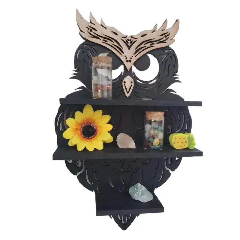 

Rustic Display Rack Owl Design Wooden Oil Storage Rack Wooden Oil Display Shelf Display Decor Room Decoration Shelf For Dorm