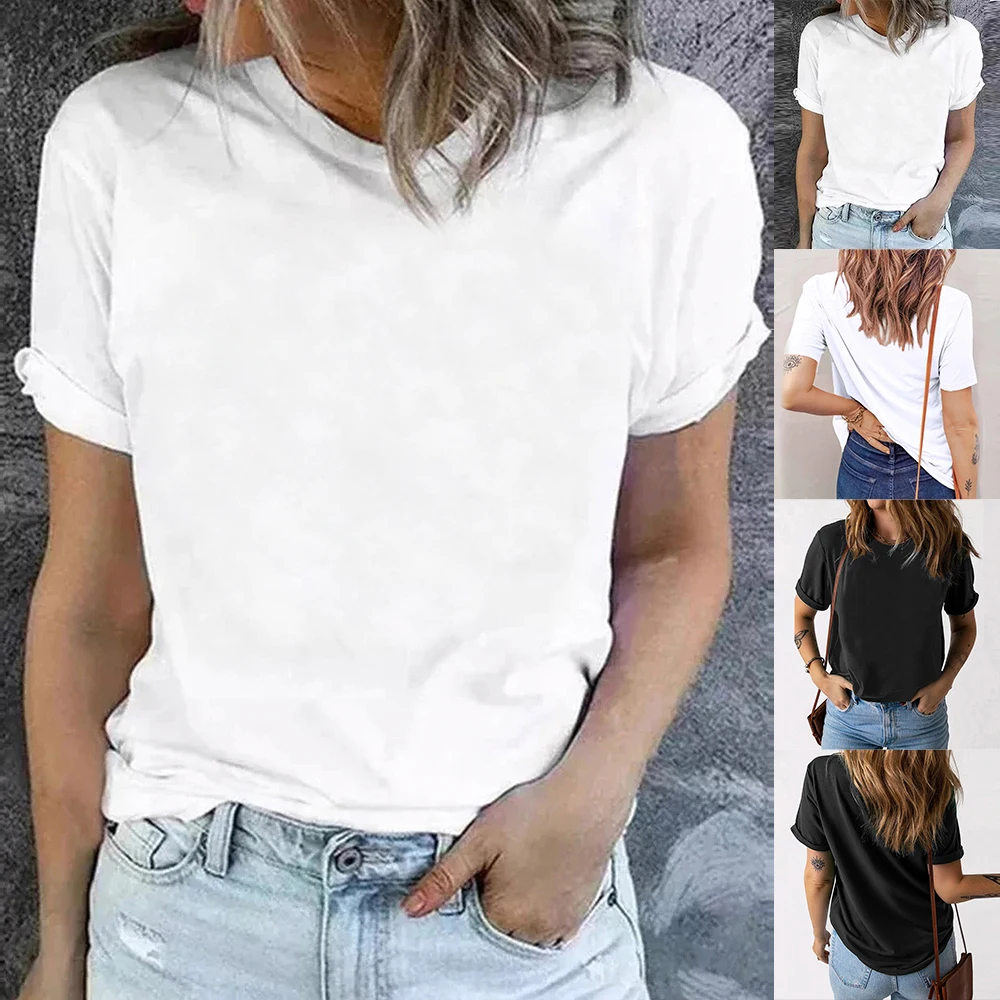 Women Short Sleeve Plain T-Shirt Basic Summer Casual Loose Tops Solid Blouse Tees Spring HOT
Women Short Sleeve Plain T-Shirt Basic Summer Casual Loose Tops Solid Blouse Tees Spring HOT