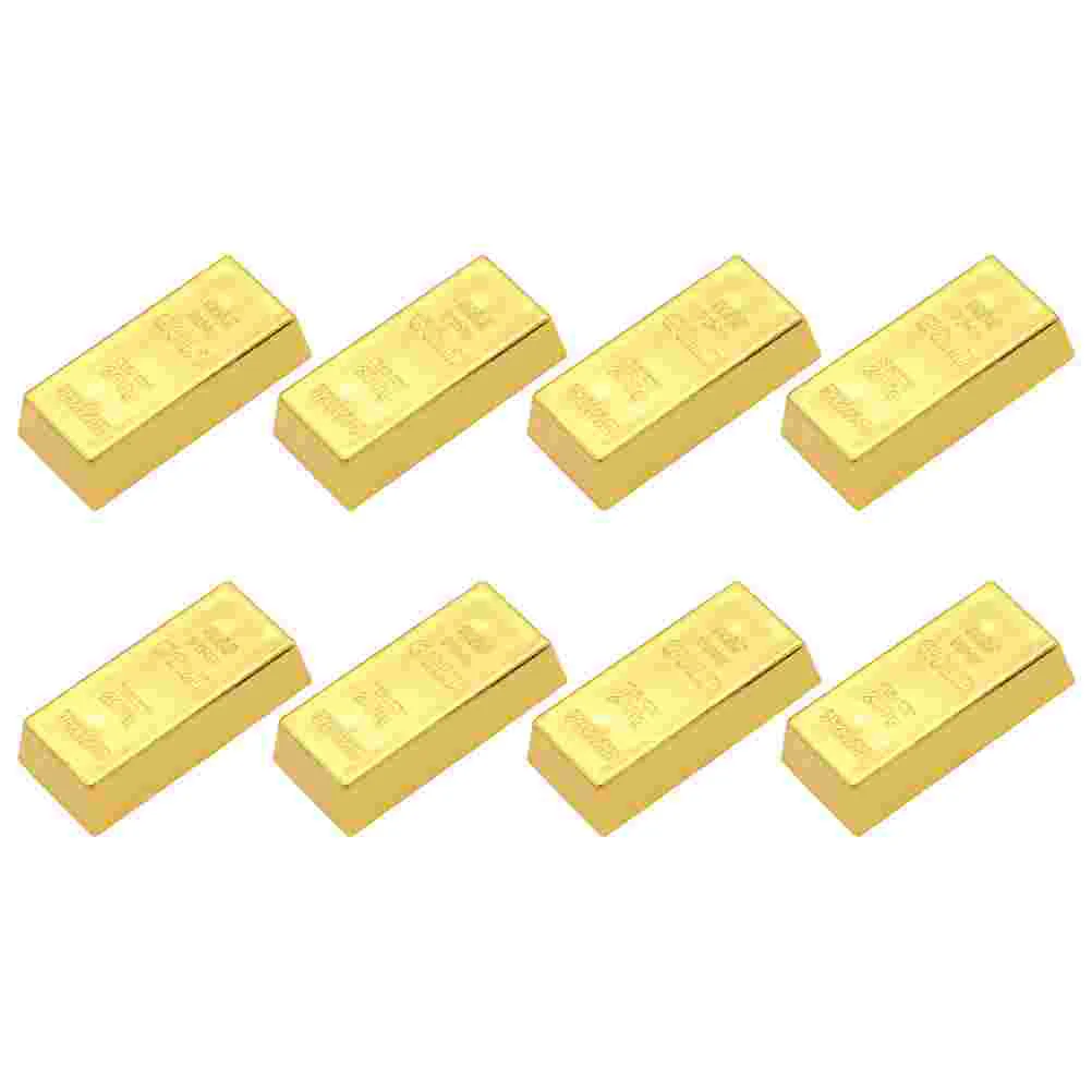 

Bar Golden Brick Bullion Movie Prop Novelty Joke Gift Doorstop Paperweight for Western Pirate Party 8pcs