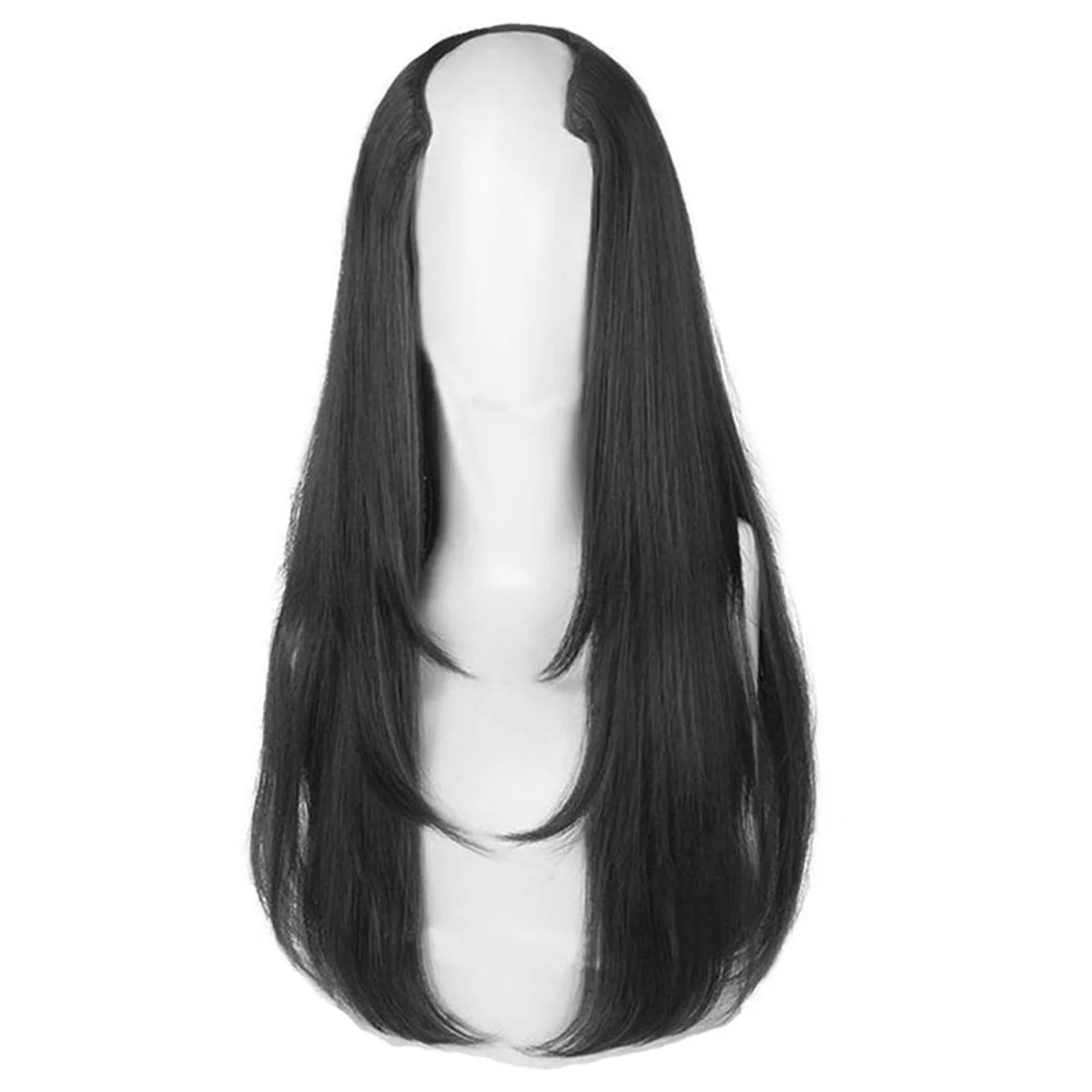 

Black Synthetic Women'S Styling Long Hair Extra Long Hair Synthetic Wigs Layered Extensions Head Increase Hair