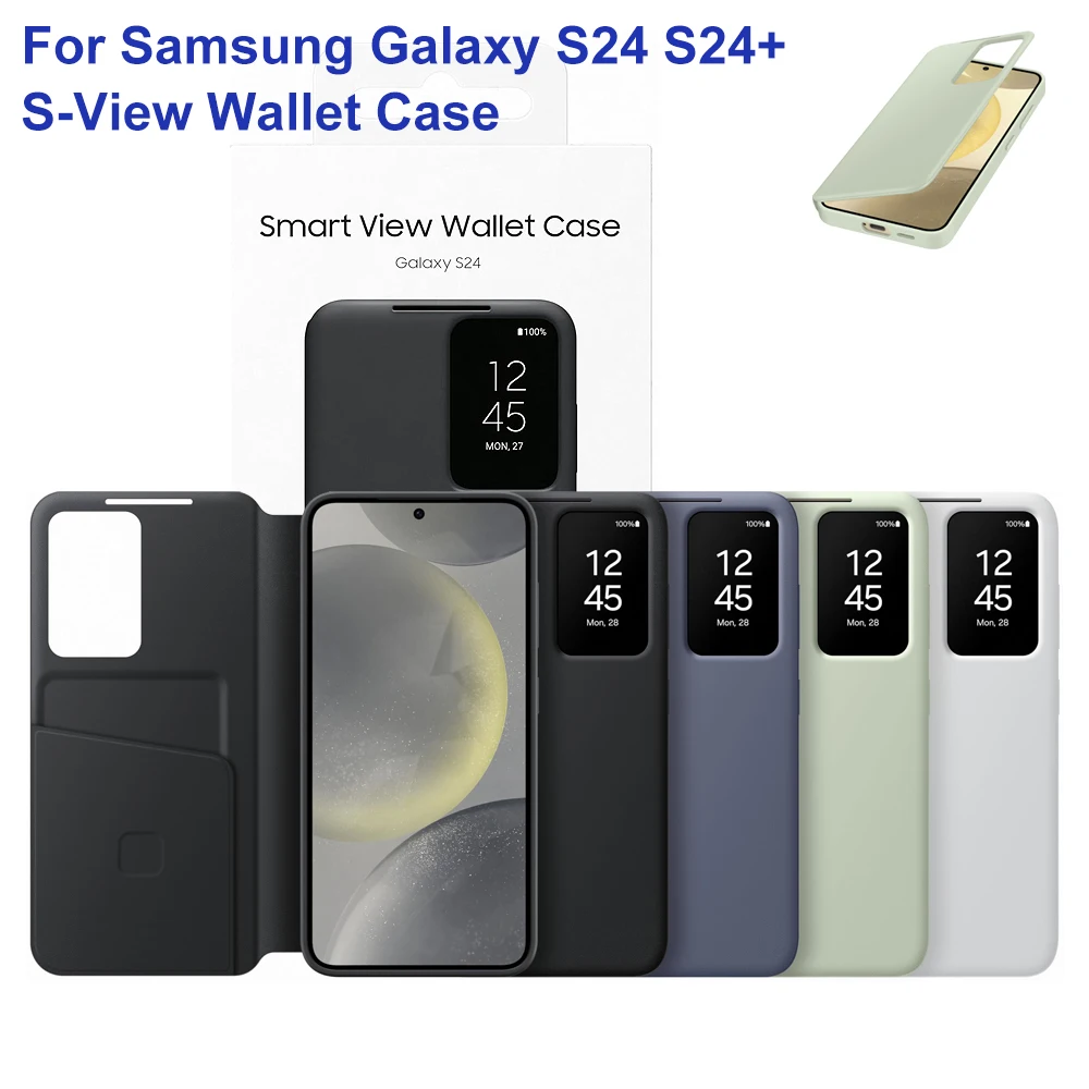 

Original For Samsung Galaxy S24 S24+ S-View Intelligent Wallet Case For S24 Plus S24 5G Smart View Flip Phone Case EF-ZS921