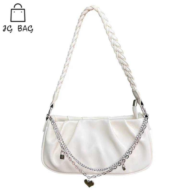 

Women's New Trendy Bag Niche Design Crossbody Cloud Chain Pleated Single Shoulder Underarm fine Simple and fashionable