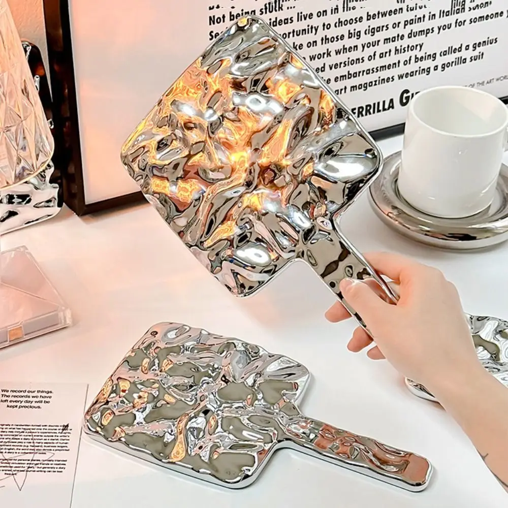Liquid Shape Handheld Mirror Beauty Silver High Definition Vanity Mirror Ins Square Makeup Mirror Household
Liquid Shape Handheld Mirror Beauty Silver High Definition Vanity Mirror Ins Square Makeup Mirror Household