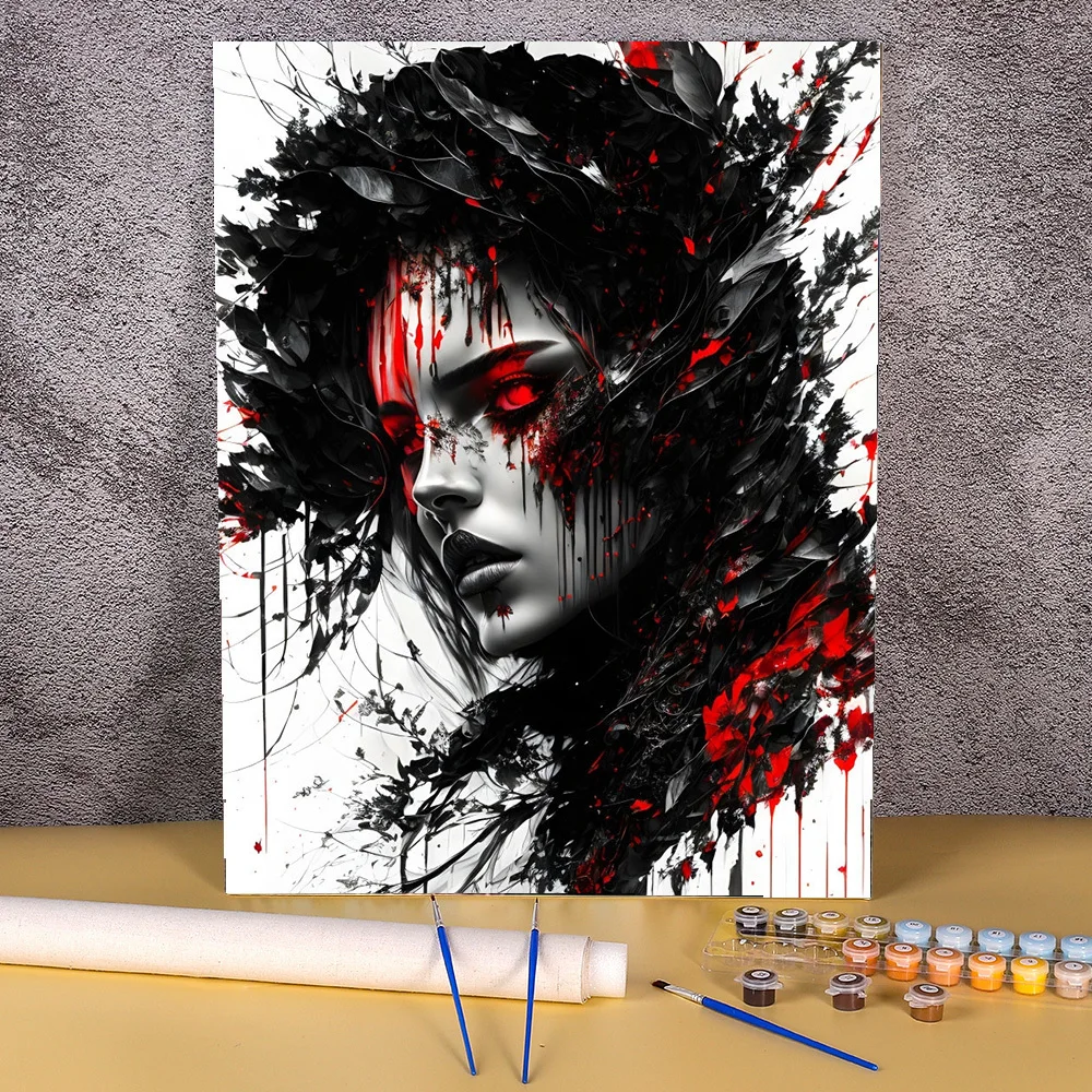 

Dark Warrior Painting By Numbers For Adults Starter Kits Women Portrait Coloring By Numbers Diy Kit Drawing For Home Decors Wall