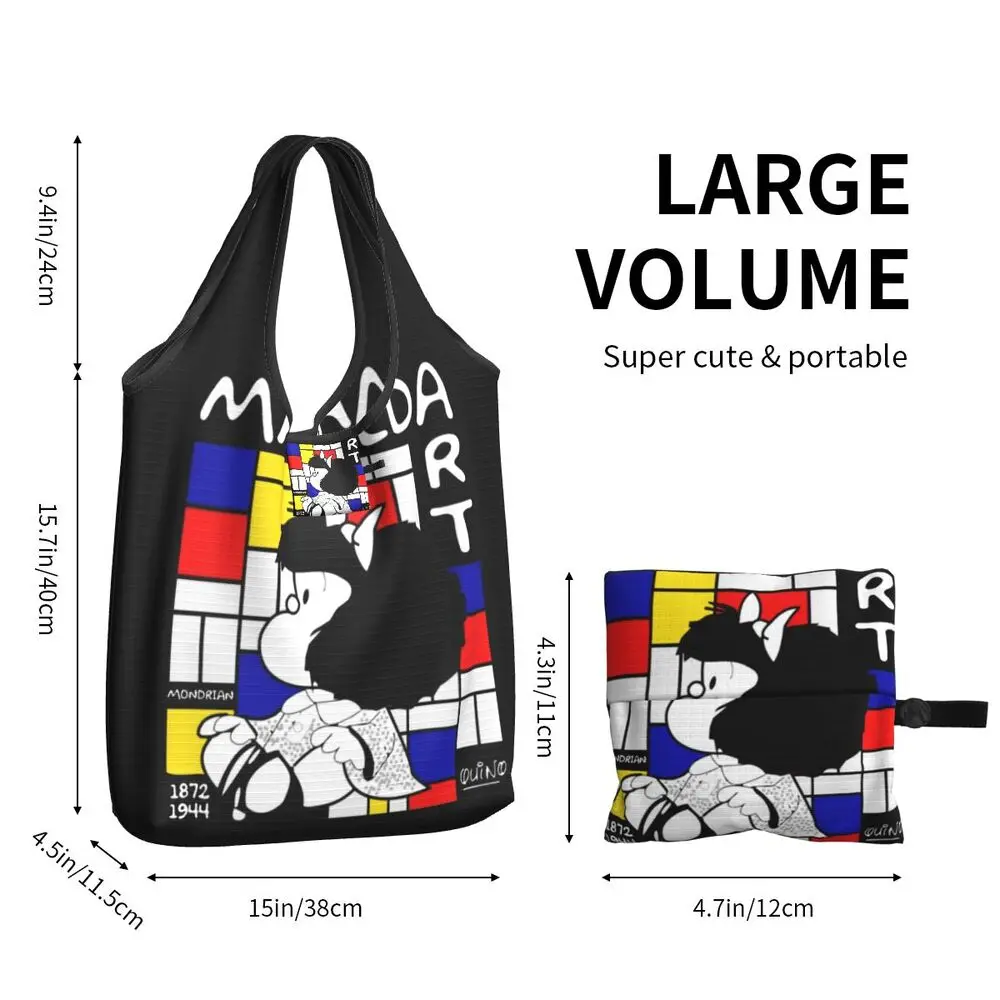 Custom Vintage Mafalda Manga Grocery Shopping Bag 172 S051fa1fa65484d98910607771fea980fk