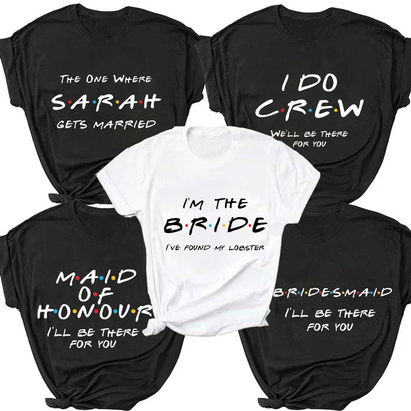 Streetwear Aesthetic FRIENDS Themed Hen Bachelorette Party Tee Women Short Sleeve T-Shirt Bride Bridesmaid Evjf Tshirt Women Top
Streetwear Aesthetic FRIENDS Themed Hen Bachelorette Party Tee Women Short Sleeve T-Shirt Bride Bridesmaid Evjf Tshirt Women Top