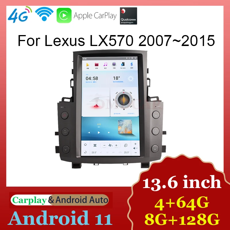 

Android Auto Car Radio For Lexus LX570 2007-2015 Central LCD Screen Multimidia Video Player Carplay Wireless GPS Navigation WIFI