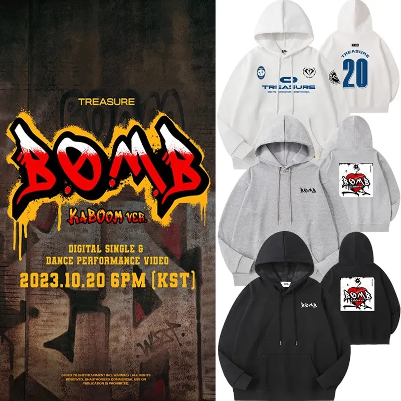 Kpop TREASURE 2023 BOMB Men/Women Hoodie Long Sleeve Loose Casual Sweatshirt Couple Style Unisex Streetwear Top
Kpop TREASURE 2023 BOMB Men/Women Hoodie Long Sleeve Loose Casual Sweatshirt Couple Style Unisex Streetwear Top