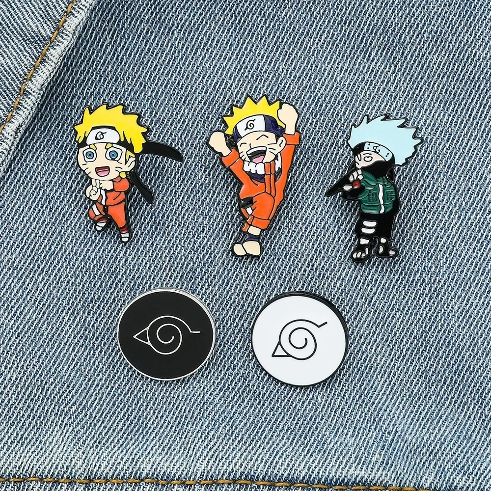 

1pc Naruto Figure Pins Japanese Anime Brooch Funny Game Enamel Pin Brooches Backpack Clothing Badges Fashion Jewelry Accessories