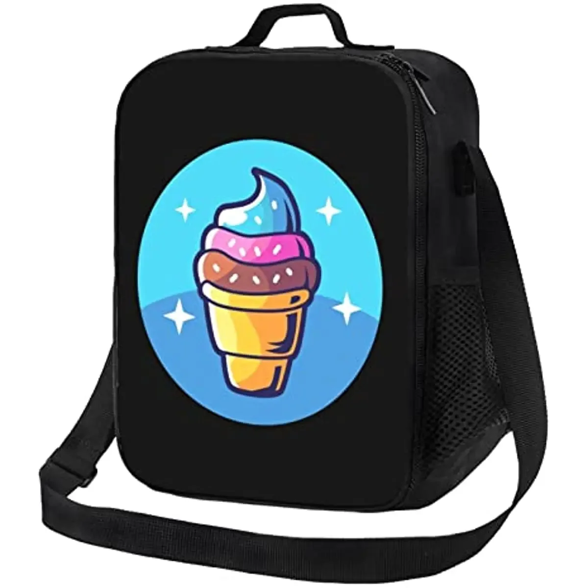 Cartoon Ice Cream Lunch Bag for Men Women Kids Adjustable Shoulder Strap Lunch Box for Work School Picnic Leakproof Tote
Cartoon Ice Cream Lunch Bag for Men Women Kids Adjustable Shoulder Strap Lunch Box for Work School Picnic Leakproof Tote