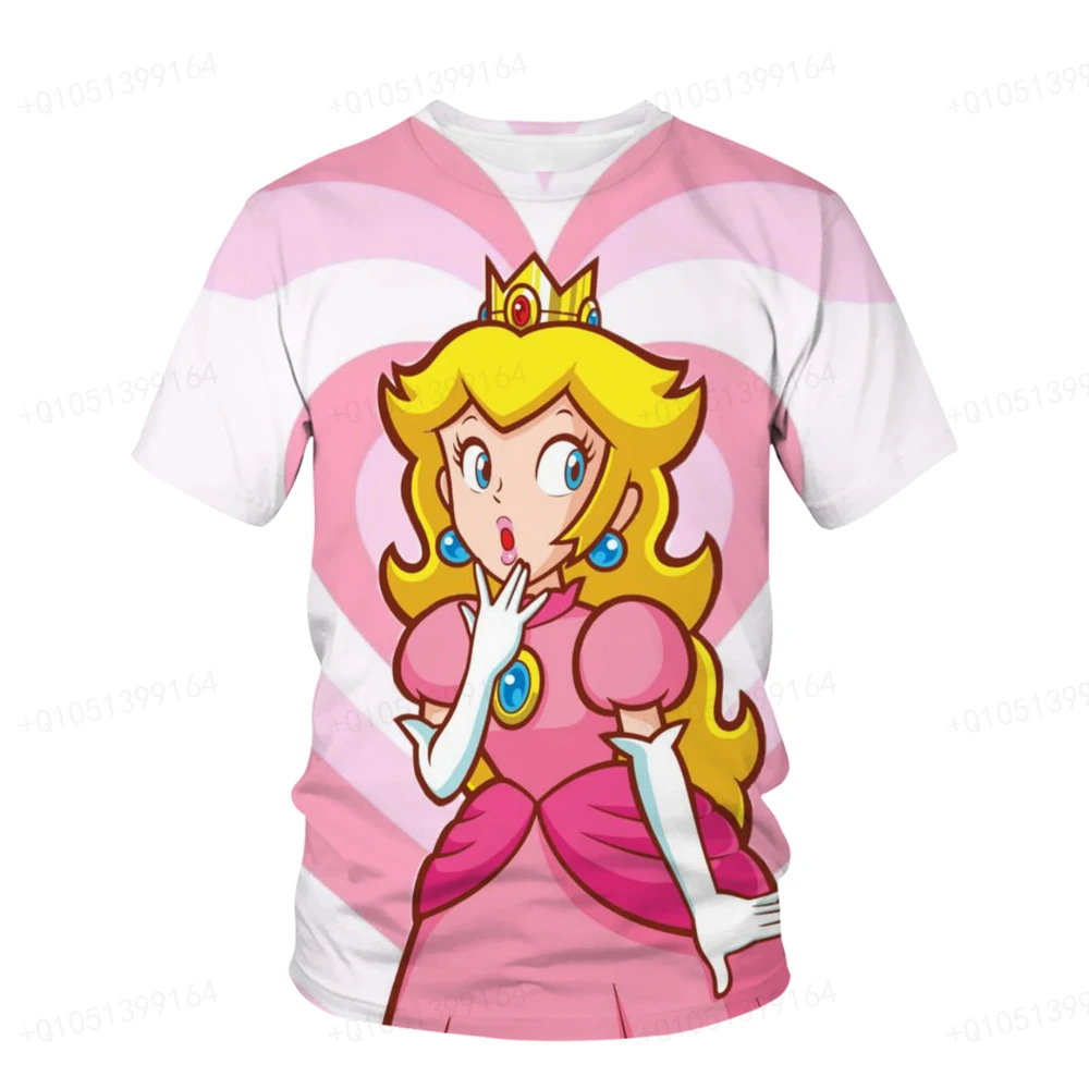 

Mario Peach Princess Girls T-shirts Kids Boys Clothes Children's Clothing Tops Baby Short Sleeve Tee Boy T-shirt 3-14 Years Kid