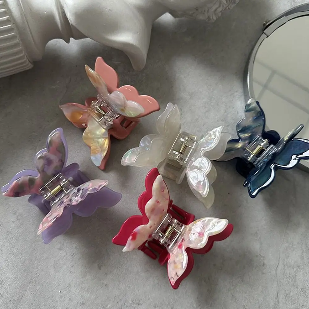 

Elegant Fairy-like Butterfly Hair Clips Strong Hold Non Slip Hair Jaw Clips Double Layer Thick Thin Hair Acetate Claw Clips