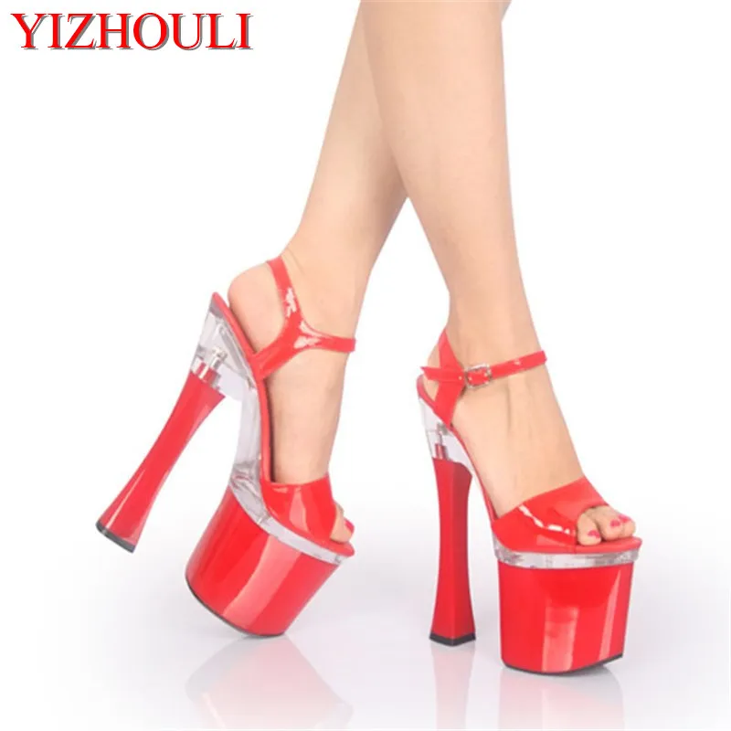 

The latest fashion of the black 18cm high heels, platform pole dance/performance/celebrity wedding dance shoes