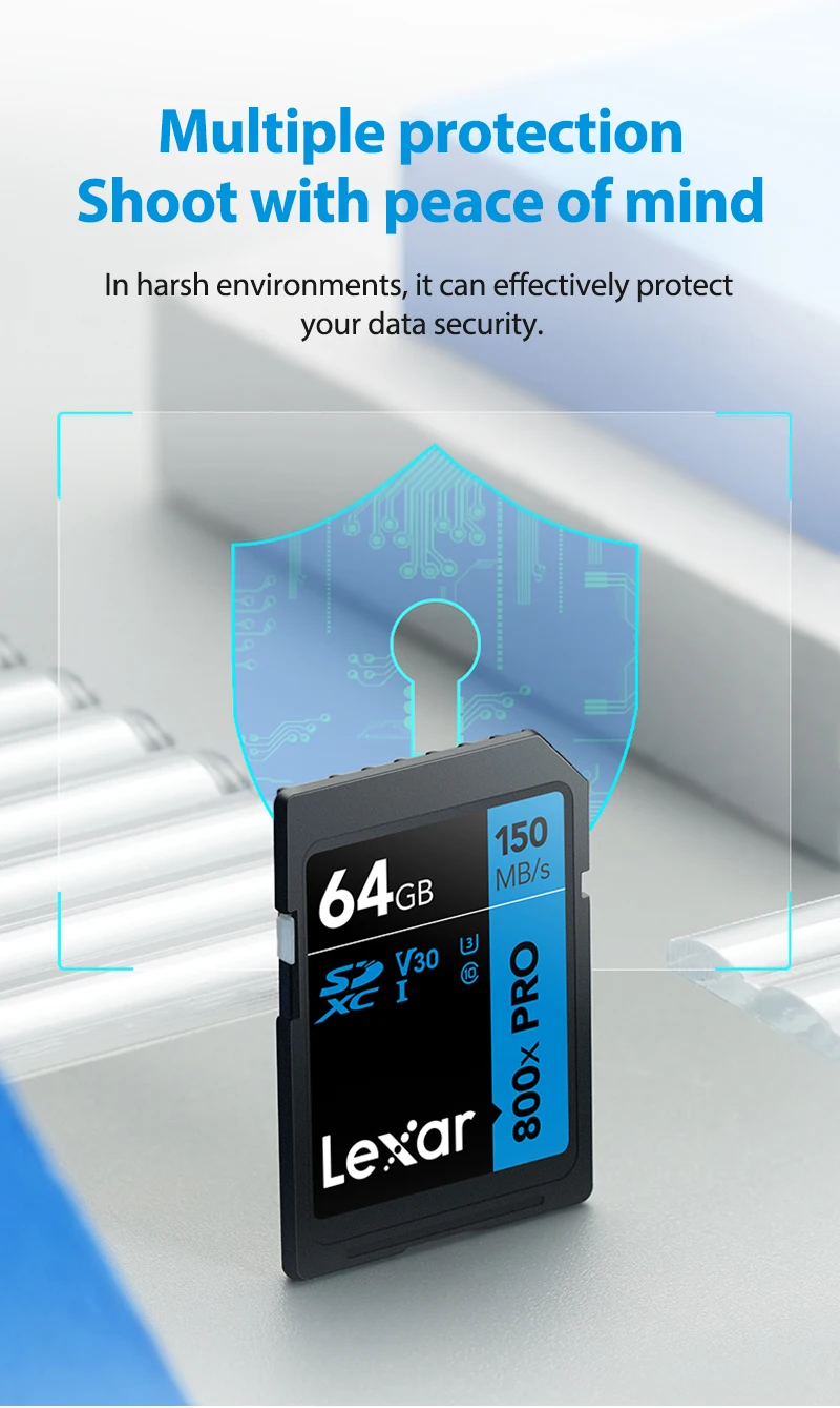Cartão SD Lexar PRO UHS-I 800X, Série Azul: 32GB -64GB - 128GB - 256GB Cartão SD Lexar PRO UHS-I 800X, Série Azul: 32GB -64GB - 128GB - 256GB