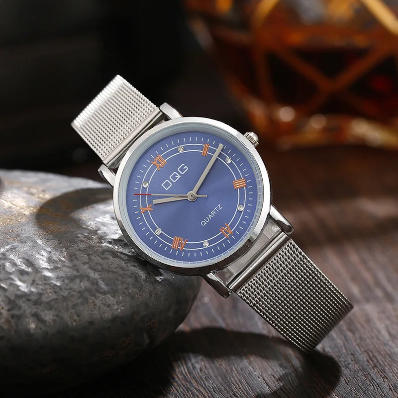 

Fashion Discount Watches For Women Brand DQG Mesh Belt Clock Roman Scale Quartz Wristwatches Gift To Girlfriend Watch Sales