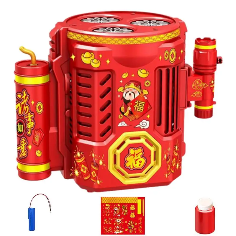 

Portable Firework Bubble Machine 36 Holes Automatic Bubble Blower Electric Bubble Maker With Sound Lights For Kids Wedding Party