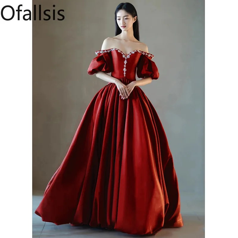 Ofallsis Off Shoulder Toast Evening Dress 2024 Summer Bride Red Wedding Female French Engagement Dresses Elegant One Shoulder
Ofallsis Off Shoulder Toast Evening Dress 2024 Summer Bride Red Wedding Female French Engagement Dresses Elegant One Shoulder
