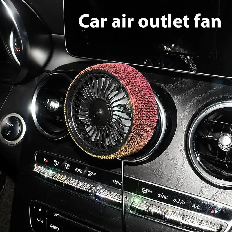 

Стразы USB кулер автомобильный вентилятор для воздуховыпускного отверстия автомобиля многофункциональный декоративный тихий Автомобильный интерьер Аксессуары