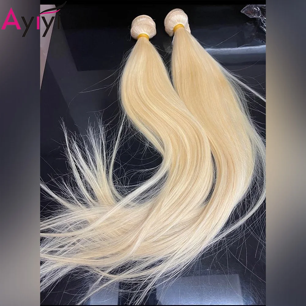 

613 Blonde Bone Straight Human Hair Bundles 30 32 Inch Remy Brazilian Hair Weave Bundles 1/3 /4 Bundle Extensions Raw Hair