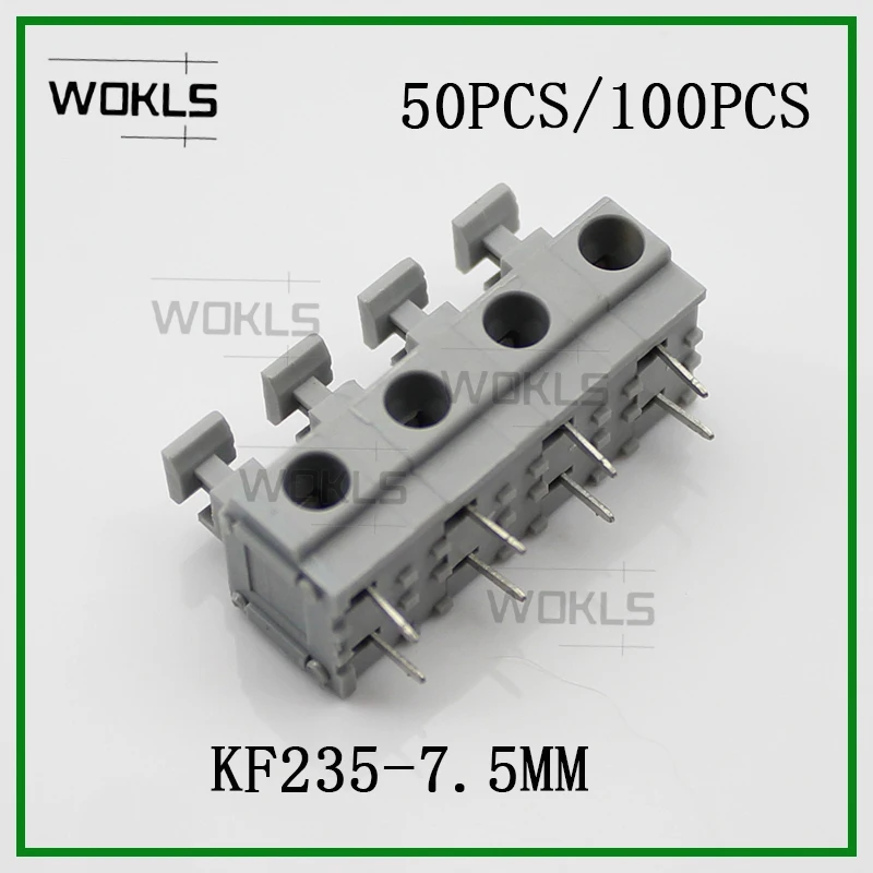 

50PCS/100PCS KF235-7.5MM PCB SPRING TERMINAL BLOCKS KF235 DG235 7.5 SCREWLESS CONNECTOR PHOENIX CONTACT EDGSON KEFA