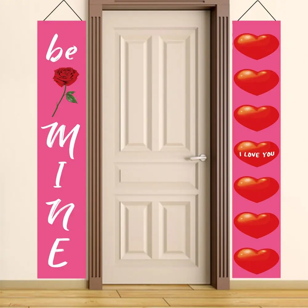 

Hanging Sign Valentine's Day Door Signs Hanging Ornaments Exquisite Patterned Couplets with Lanyard Decor Wear for Home