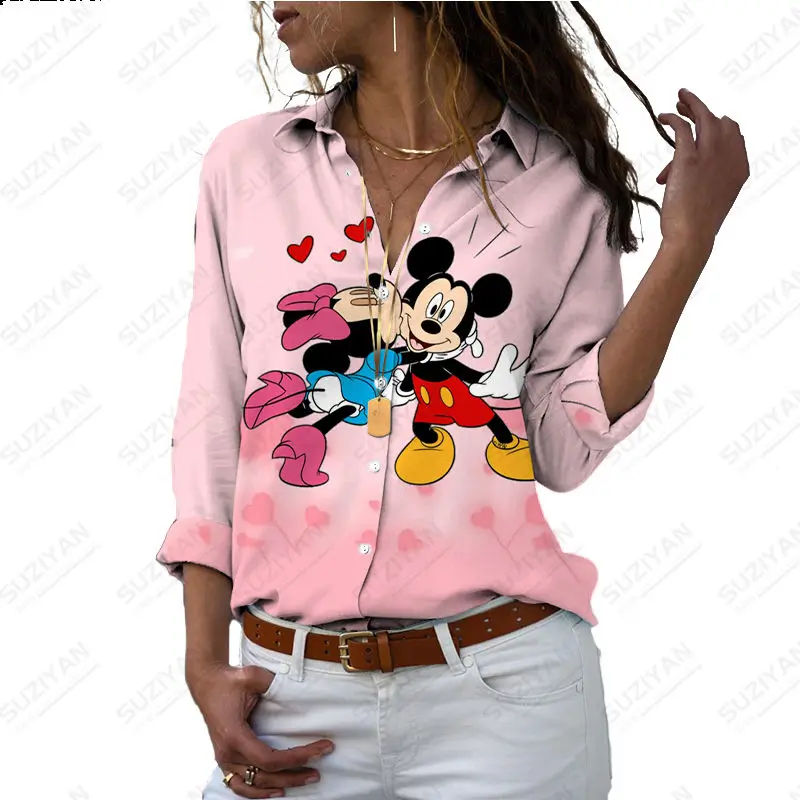 Fashionable Casual Daily Top Women's Polo Button Shirt Disney Cartoon Print Casual Long Sleeve Shirt Pink Cute Top Breathable
Fashionable Casual Daily Top Women's Polo Button Shirt Disney Cartoon Print Casual Long Sleeve Shirt Pink Cute Top Breathable