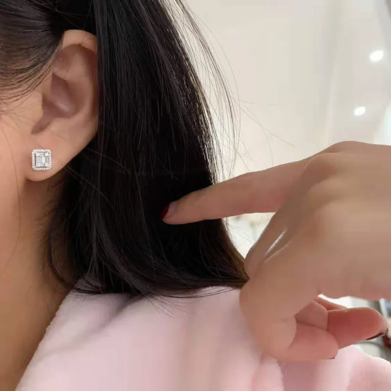 Geometric Stud Earrings Women Daily Wear Party Shiny Cubic Zirconia Ear Piercing Accessories Fashion Contracted Jewelry Geometric Stud Earrings Women Daily Wear Party Shiny Cubic Zirconia Ear Piercing Accessories Fashion Contracted Jewelry