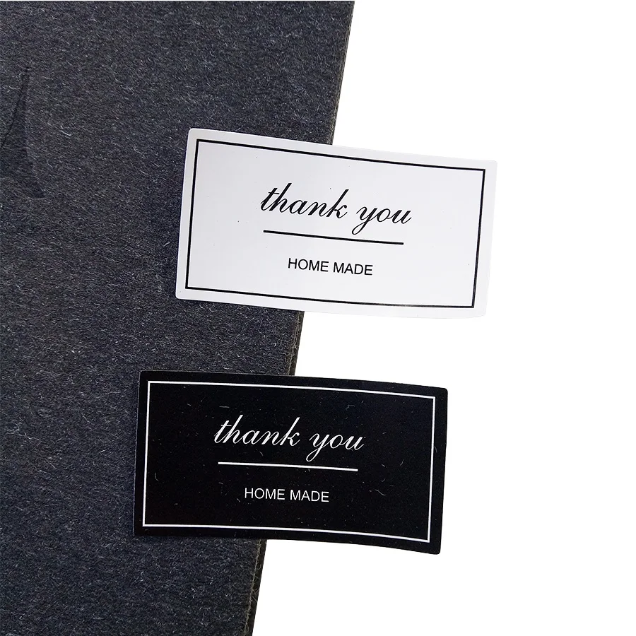 

100 pcs/lot Black&White Thank You Seal Stickers Gift Seal Sticker For Homemade Bakery Packaging Label Handmade Sticky