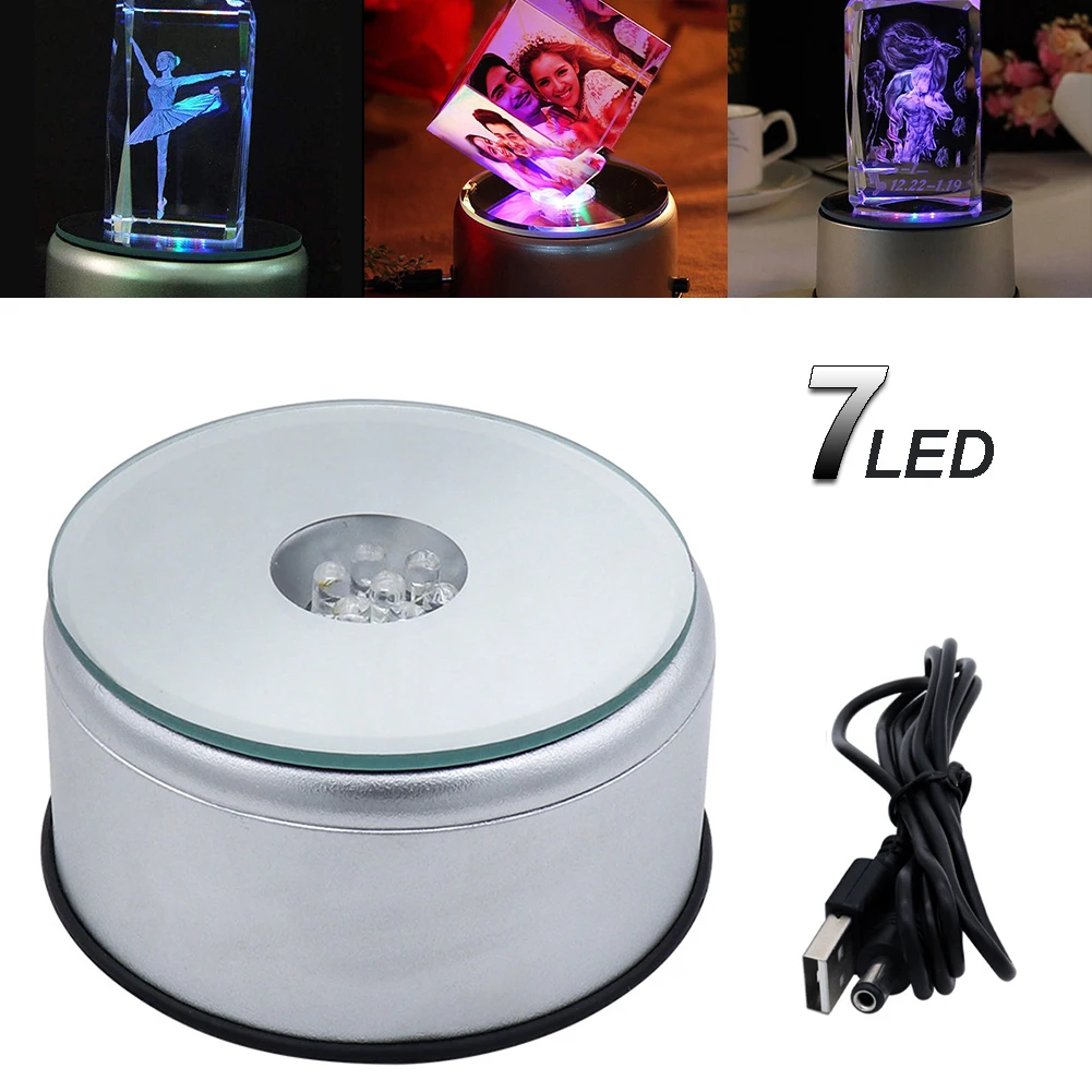 7 LED 3D Crystal Trophy 360 Rotating Electric Light Stand Base Display Luminous Crystal Glass Objects Display For Cocktail
7 LED 3D Crystal Trophy 360 Rotating Electric Light Stand Base Display Luminous Crystal Glass Objects Display For Cocktail