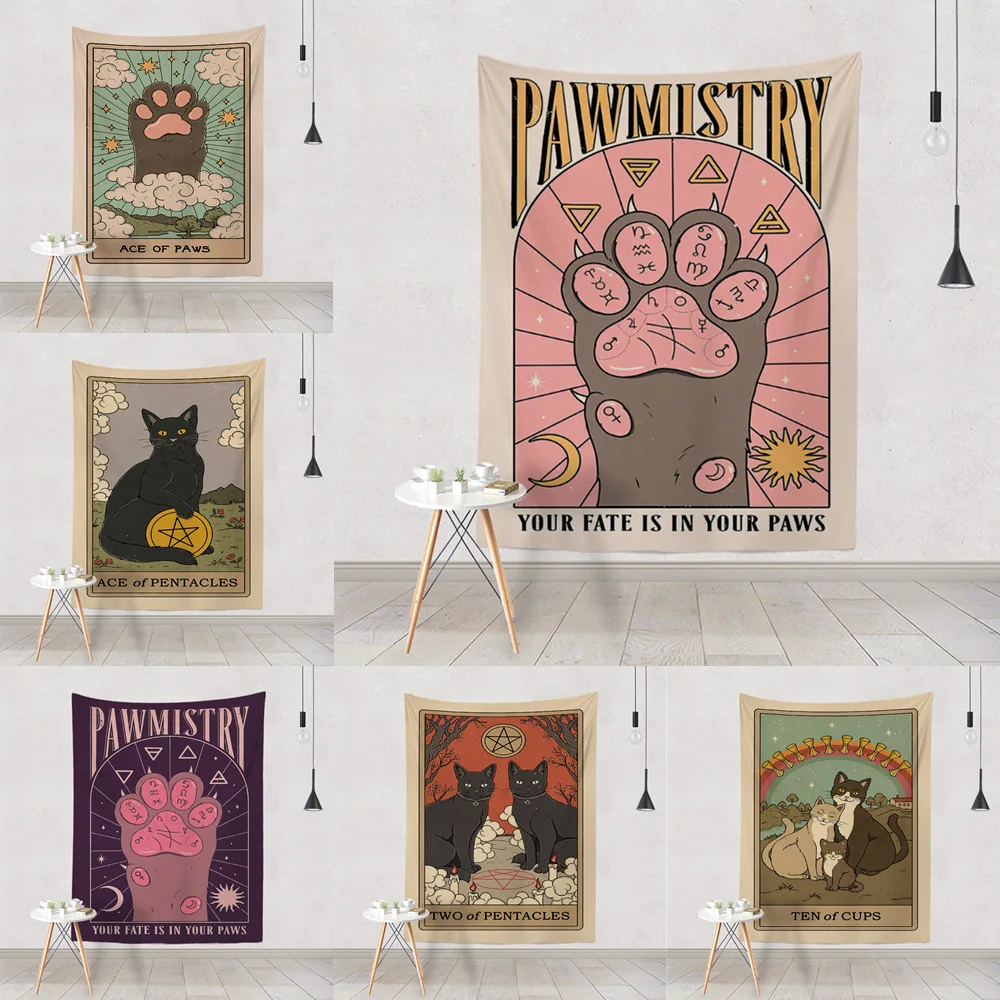 Cat Claw Tarot Wall Tapestry Psychedelic Witch Wall Hanging Dorm Room Bedroom Tapestry Aesthetic Home Decor 150x200 Cm
Cat Claw Tarot Wall Tapestry Psychedelic Witch Wall Hanging Dorm Room Bedroom Tapestry Aesthetic Home Decor 150x200 Cm