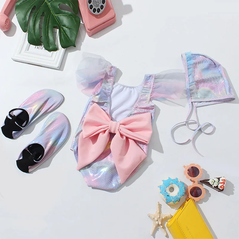 Summer Baby Girl Lace Shoulder Strap Swimsuit Fashion Back Bow One-piece Bathing Suit For Kids Beachwear Children Swimwear
Summer Baby Girl Lace Shoulder Strap Swimsuit Fashion Back Bow One-piece Bathing Suit For Kids Beachwear Children Swimwear